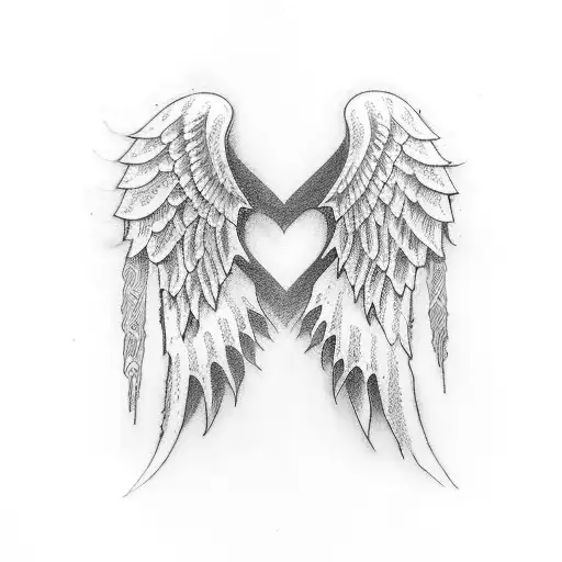 Angel Wings Covering And Protecting Family