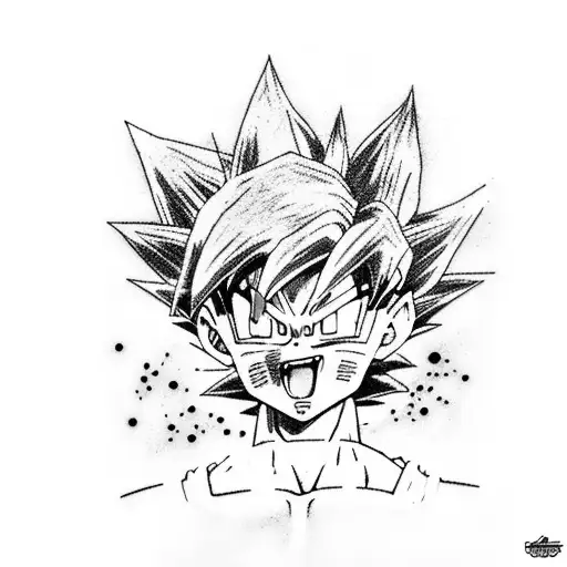 A Mashup Of Dragonball Z Characters With Anime-style Graffiti Background