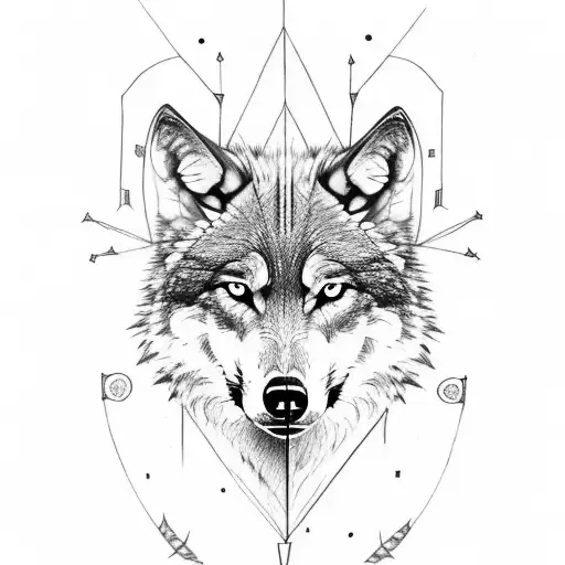 Wolf With A Taurus Symbol And Forest