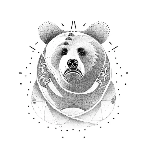 California Bear With Canary Islands In Footsteps