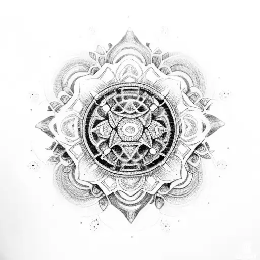 An Intricate Coffee Bean Mandala With An Abacus In The Center