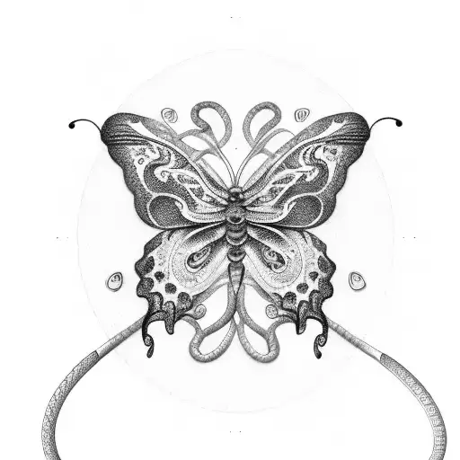 Butterfly With Snake