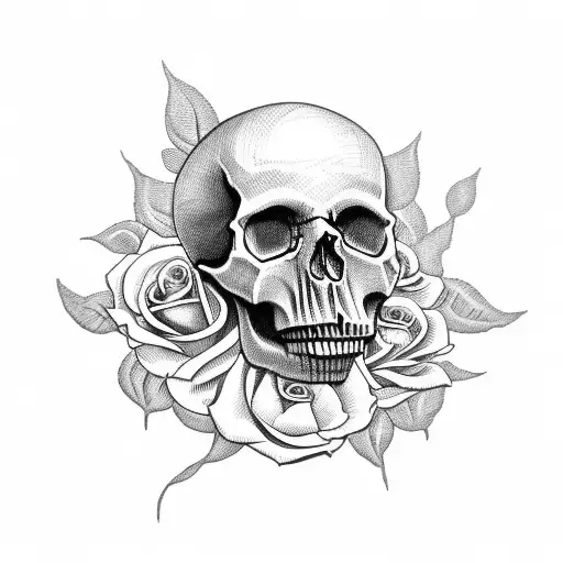 Skull With Roses