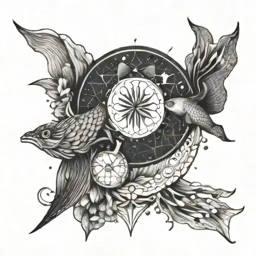 Pisces Virgo Astrology Symbols