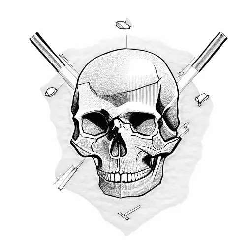 Skull With Piston Rod