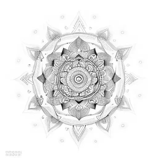 Mandala Design With Hindu Deities Incorporated