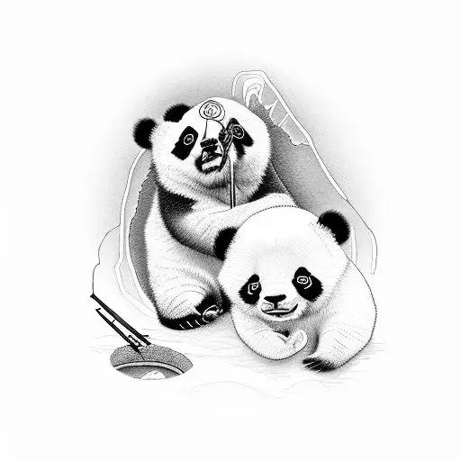 Ying & Yang Baby Panda Fishing