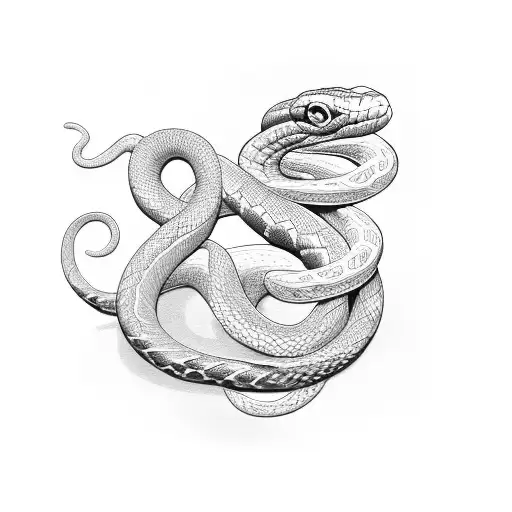 Snake Around Flowers