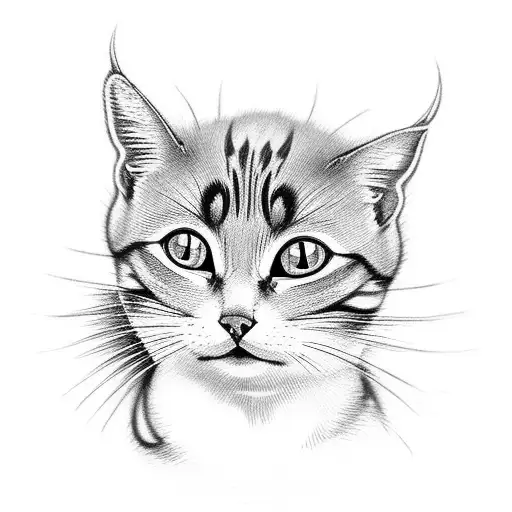 Small Yellow Cat Sitting In A Poke Ball