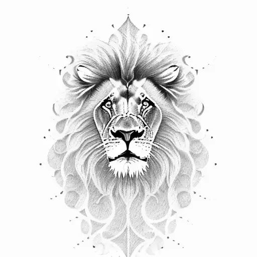 Lion With Scar And Rose