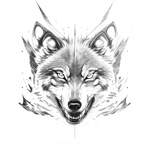 Fierce Wolf In A Dynamic Action Pose