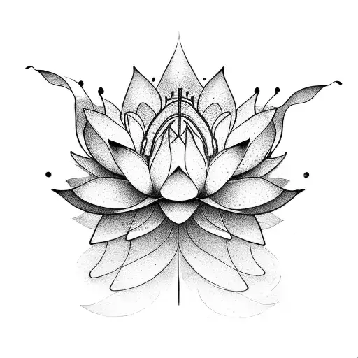 Lotus Flower Emerging From A Chrysalis Symbolizing Personal Transformation And Spiritual Growth