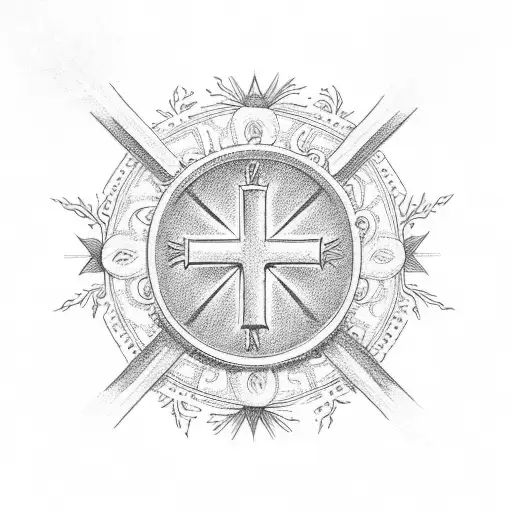 Christian Cross With Wreath