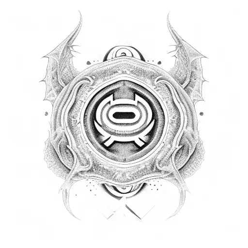 A Dotwork Design Of A Dollar Sign Morphing Into A Dragon