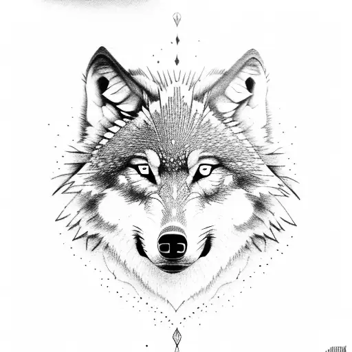 Wolf With Rose Popping Out Of His Eyes