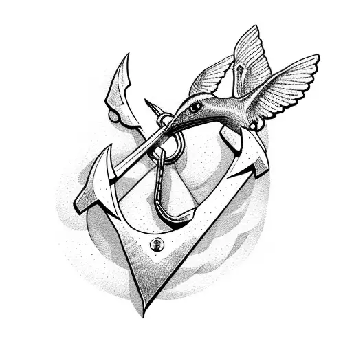Anchor With Hummingbird