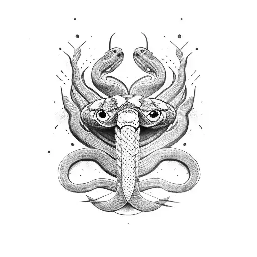 Snake Holding A Knife