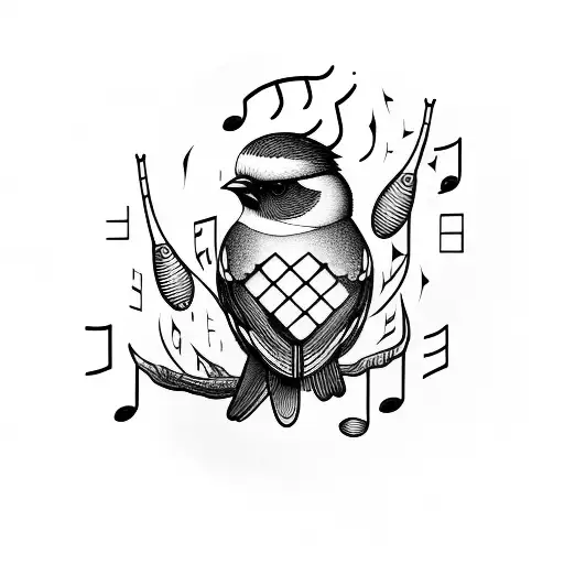 Bird With Music Notes Inside