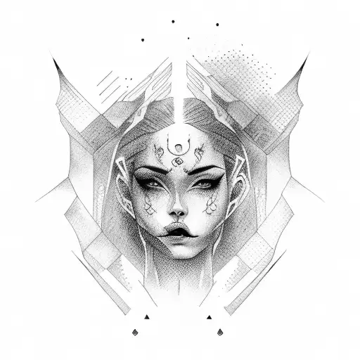 Female Face Half Happy Half Angry