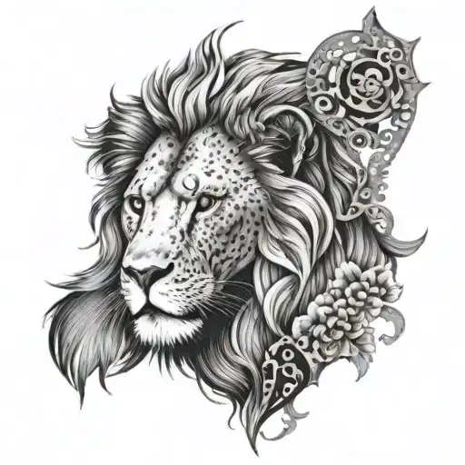 Lion And Heart Black Grey