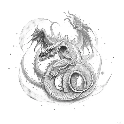 Un Dragon Con Serpientes