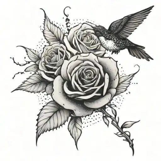 Blood Rose Bird Swallows