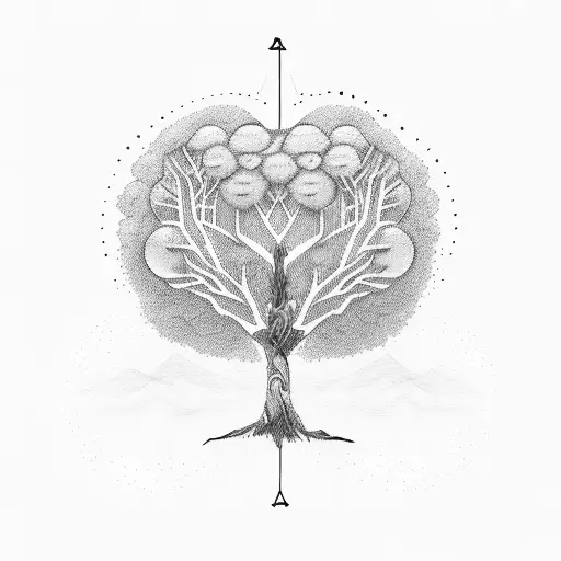 A Family Tree With Each Member Represented By A Different Nature Element