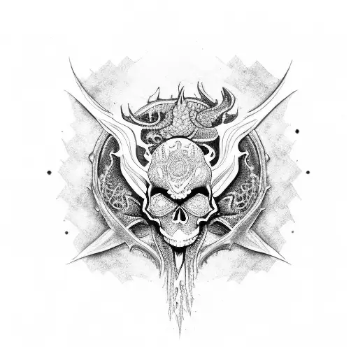Skull And Dragon