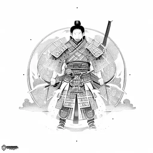 A Samurai Warrior Surrounded By Arcade Game Characters