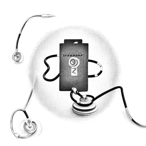 A Movie Ticket Intertwined With A Stethoscope And A Bookshelf In The Background