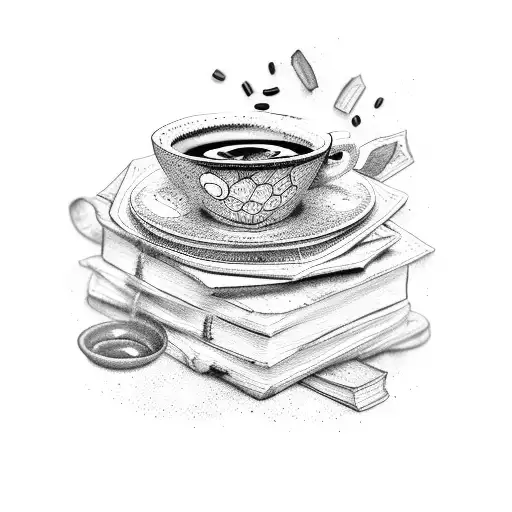 Stack Of Books With A Coffee Mug On Top