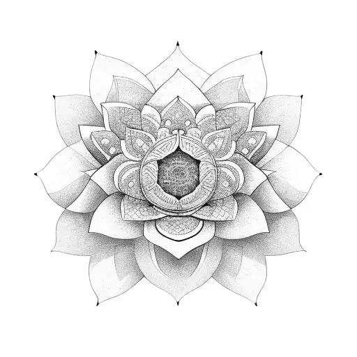 Lotus Flower Intertwined With A Barbell