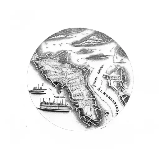 Vintage Map From The Florida Keys To South Carolina