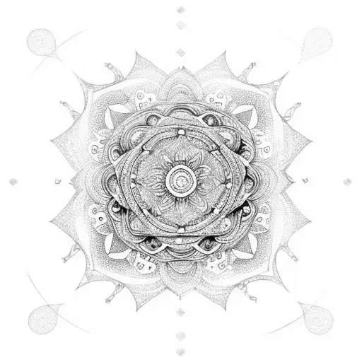 An Intricate Mandala Design With Elements Representing Different Countries