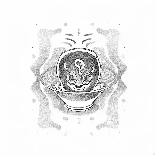 A Coffee Cup With Sound Waves Emanating From It