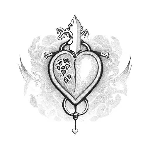 A Heart-shaped Granate Pierced With A Dagger