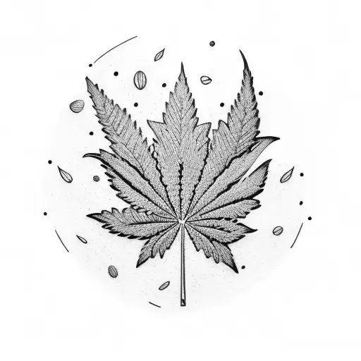 Aliens Beaming Up A Weed Leaf