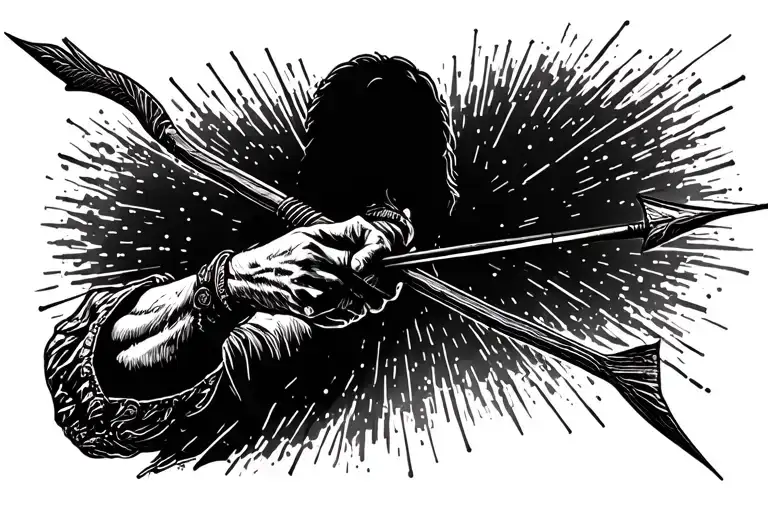 A Bow And Arrow Being Shot