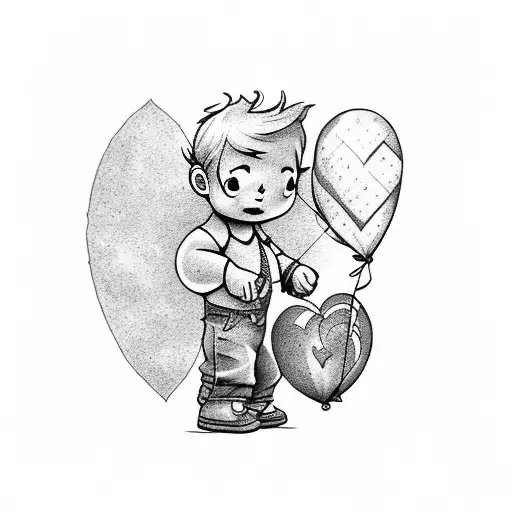 Little Boy With Heart Ballon