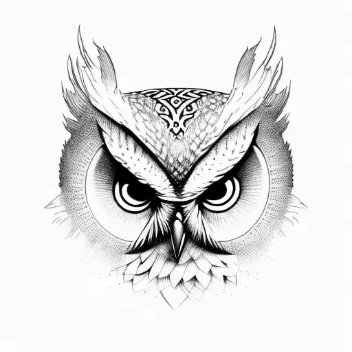 Realistic Surly Owl