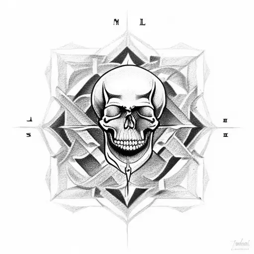 Skull With Square And Compass Freemansonry