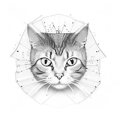 Kintsugi Cardboard Box With A Peeking Cat