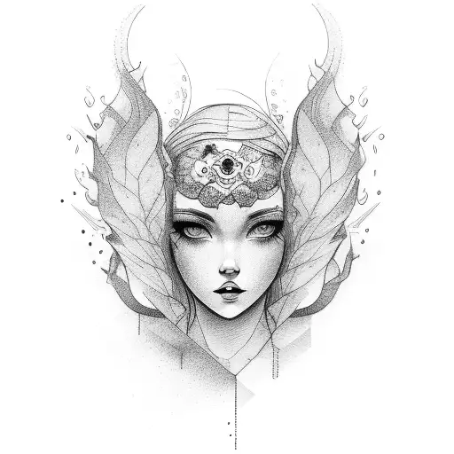 Virgo And Rain Mix Tattoo Model