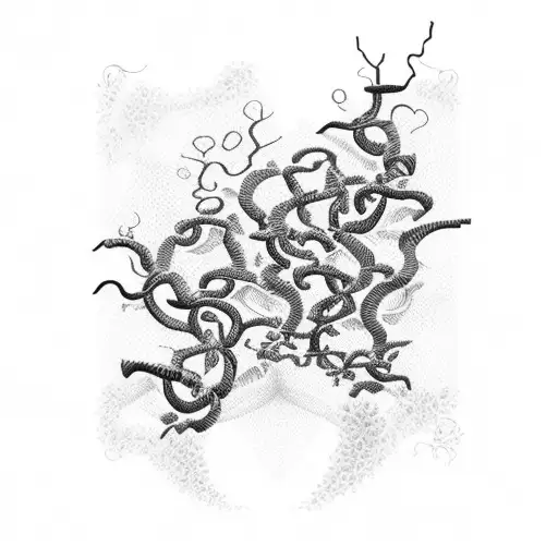 A Mesmerizing Dotwork Pattern Of Grapevines Forming An Airplane Shape