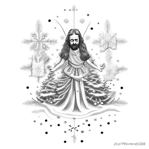 Christmas Jesus Flower Girl December Snow