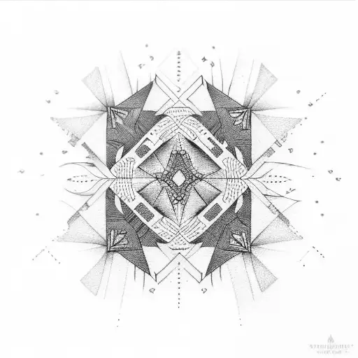 Geometric Pattern With Hidden Symbols Representing The Unbreakable Bond Of Best Friends