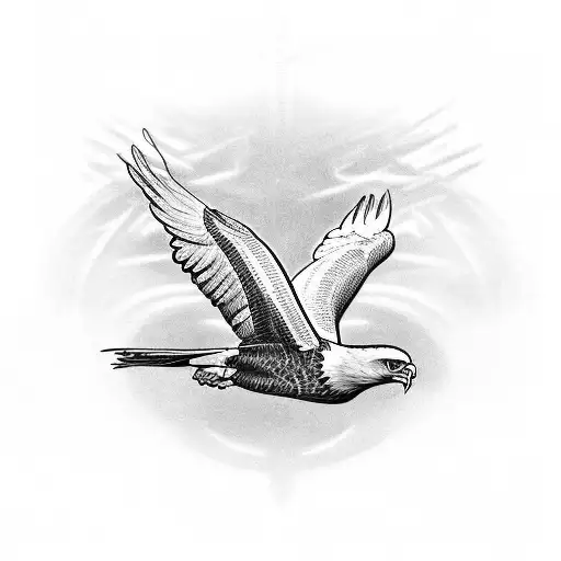 Car Pistons As An X With A Bald Eagle In The Front