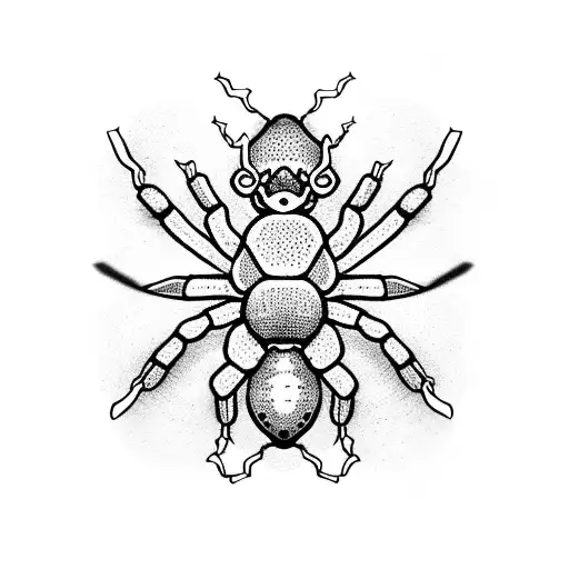 Spider Opposite A Wasp Against The Background Of A Snake's Mouth