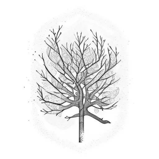 A Guitar Made Out Of Tree Branches With Leaves