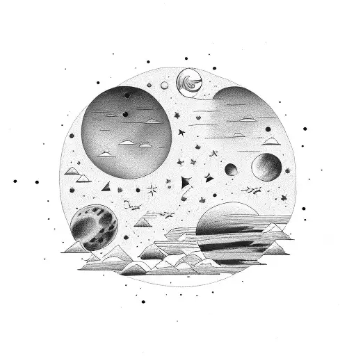 Minnesota Night Sky With Big And Little Dipper Constalations Traced